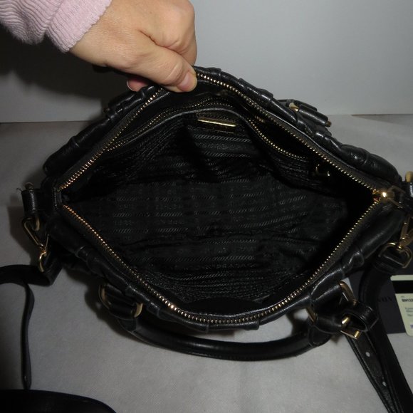 Prada Gauffre Nappa Black Satchel - Picture 6 of 14